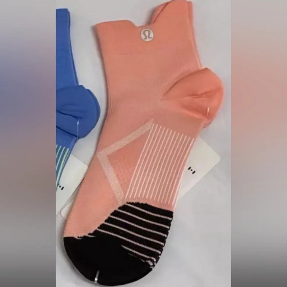 lululemon athletica Coral and Black Athletic Socks S/M